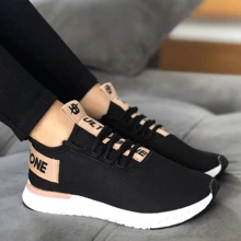 Women Wedge Sneakers - 黑色 - 查看 4