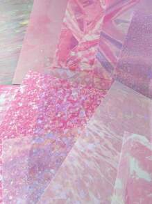 14入組大尺寸光影閃爍紋理材質貼紙,3種原材料粘合背景貼紙,裝飾日記,雜誌,筆記本 - 彩色 - 查看 2