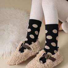 2 雙/套兒童可愛針織圓點襪子適合日常穿著和聖誕節 - 彩色 - 查看 3