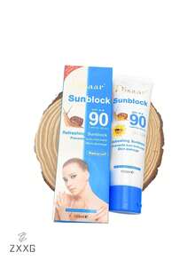 Bloqueador solar 90 ++ SPF, 100ml hipoalergénicos, Bloqueador y refrescante corporal, previene daños en la piel provocados por el sol   Estética, belleza, mujer, makeup, gloss, maquillaje, moda, trend, fashion, beauty, color, women, Styilist, estilo, cuidado, piel, skin, skincare, fiesta, look de noche, elegante, sombra, ojos, eyes, eyeshadow, rostro, Perlada Y Brillante - Blanco - Ver 8