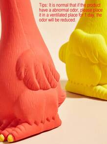 1入組天然乳膠叫聲雞/鴨/狗玩具,適用於中大型犬隻,室內外皆可 - 黃色 - 查看 4