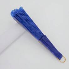 1 Pieza Abanico De Mano De Plástico Con Estilo Retro Para La Fiesta De Carreras De Caballos De Las Damas, Actuación De Danza Tradicional China, Hanfu, Etc. - azul real - Ver 3