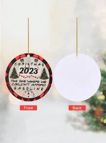 1件8cm*8cm聖誕樹形裝飾品,印有“christmas2023”的字樣,帶有金色繩子的單面丙烯酸掛墜,是聖誕節家居裝飾、冬季假期、家庭聚會、派對、完美的聖誕禮物和2023年回憶的理想選擇