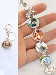 Móc khóa khung ảnh có thể gập lại bằng vàng Street 1pc, Đồ trang sức kỷ niệm cặp đôi, Trang trí cảnh, Phụ kiện lễ hội, Đồ dùng cho tiệc sinh nhật, Trang trí phòng, Quà tặng Giáng sinh, Trang trí nhà cửa, Quà tặng Ngày của Mẹ Màu sắc ngẫu nhiên - Vàng - Xem 1