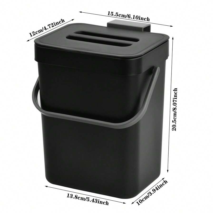 Small Compost Bin For The Kitchen, Waste Bin, Plastic, 3 L, Food Waste Bin, Hanging Small Waste