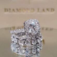 2 Elegantes Y Lujosos Conjuntos De Anillos Decorativos Con Inserciones De Aleación De Plata Adecuados Para El Uso Diario De Las Mujeres