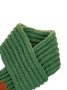 1條兒童冬季實心針織圍巾-加厚保暖頸巾適合嬰兒和小孩 - 綠色 - 查看 3