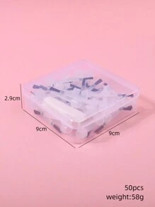 klimonla 一次性指甲油刷,可更換指甲油、底膜、彩色和上膜的刷頭,美甲工具,帶有帽子的50pcs/包 - 白色 - 查看 6