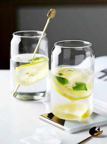 Ins Style Cup Creative Household Glass Drinkware Resistant To High Temperature, Suitable For Can Juice, Milk Tea, Etc. - Clear - View 3
