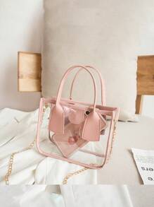 Mini Transparent Inner Bag 196 Chain Crossbody Bag For Women - Pink - View 6