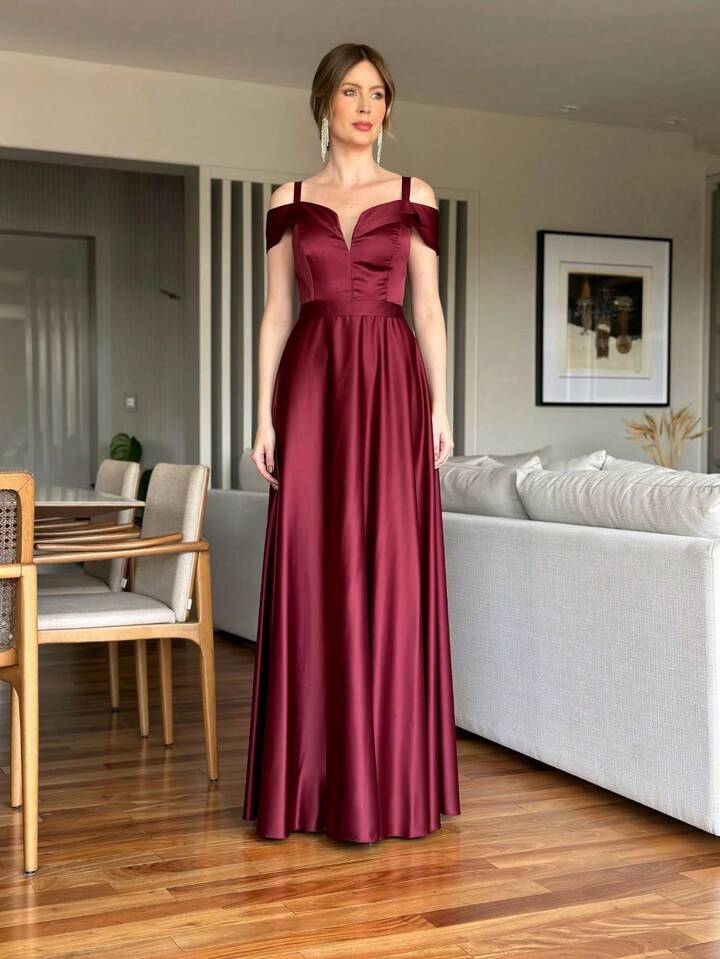 Longo Marsala Madrinha Vestidos Festa Longo Comprar Vestido De