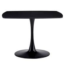 42.1"BLACK Table Mid-century Dining Table for 4-6 people With Round Mdf Table Top, Pedestal Dining Table, End Table Leisure Coffee Table - 黑色 - 查看 4