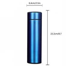 1pc 500ml Intelligent Temperature Display Vacuum Insulated Cup, Made Of 304 Stainless Steel, Portable For Hot & Cold Drinks, Ideal Gift For Autumn And Winter - Blue - View 2