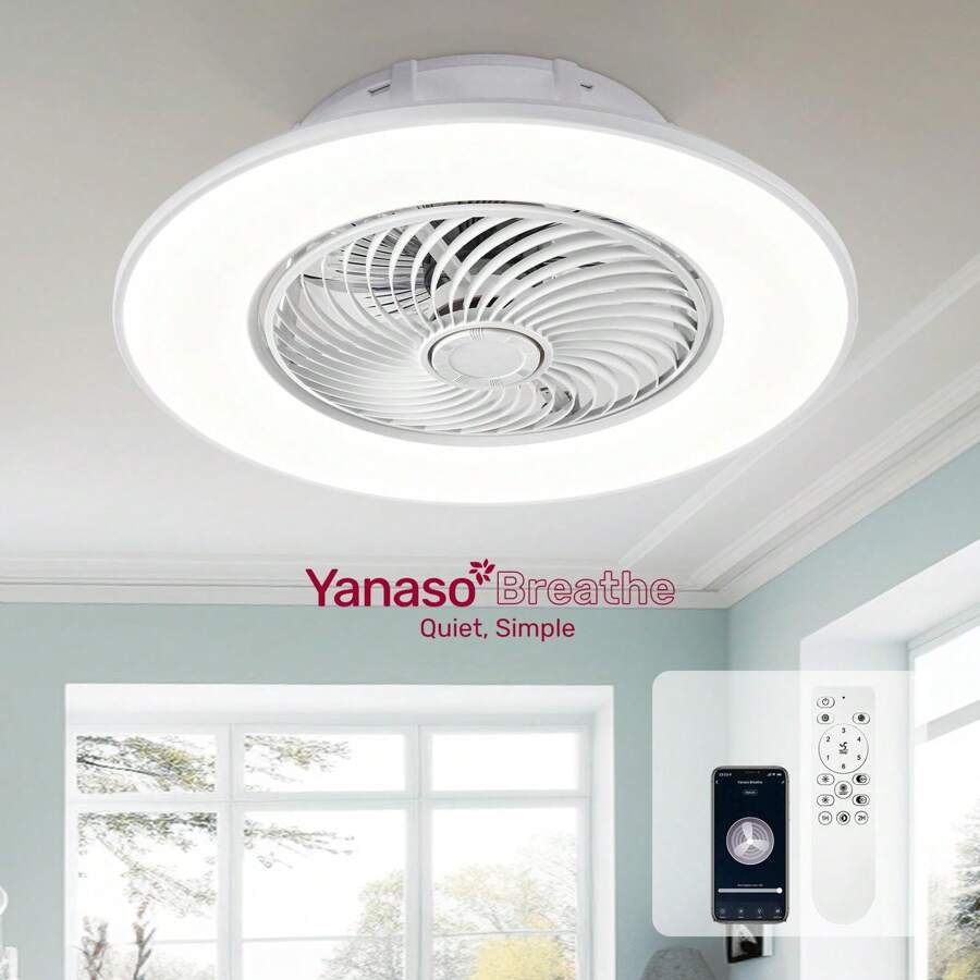 YANASO Ceiling Fan with Light Modern Bladeless Ceiling Fan with Remote