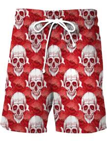 Men Shorts - 紅色 - 查看 1