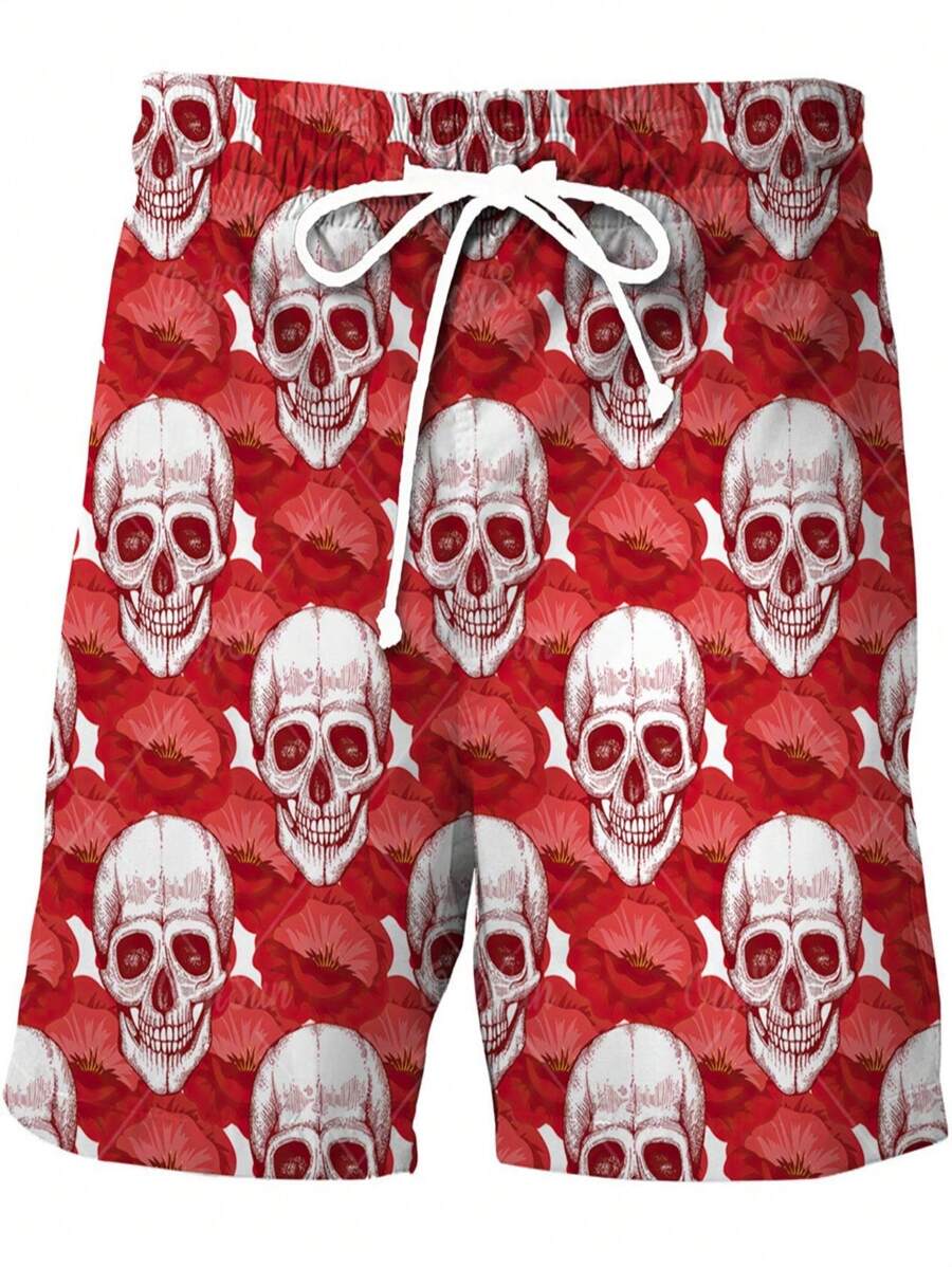 Men Shorts - 紅色 - 查看 1