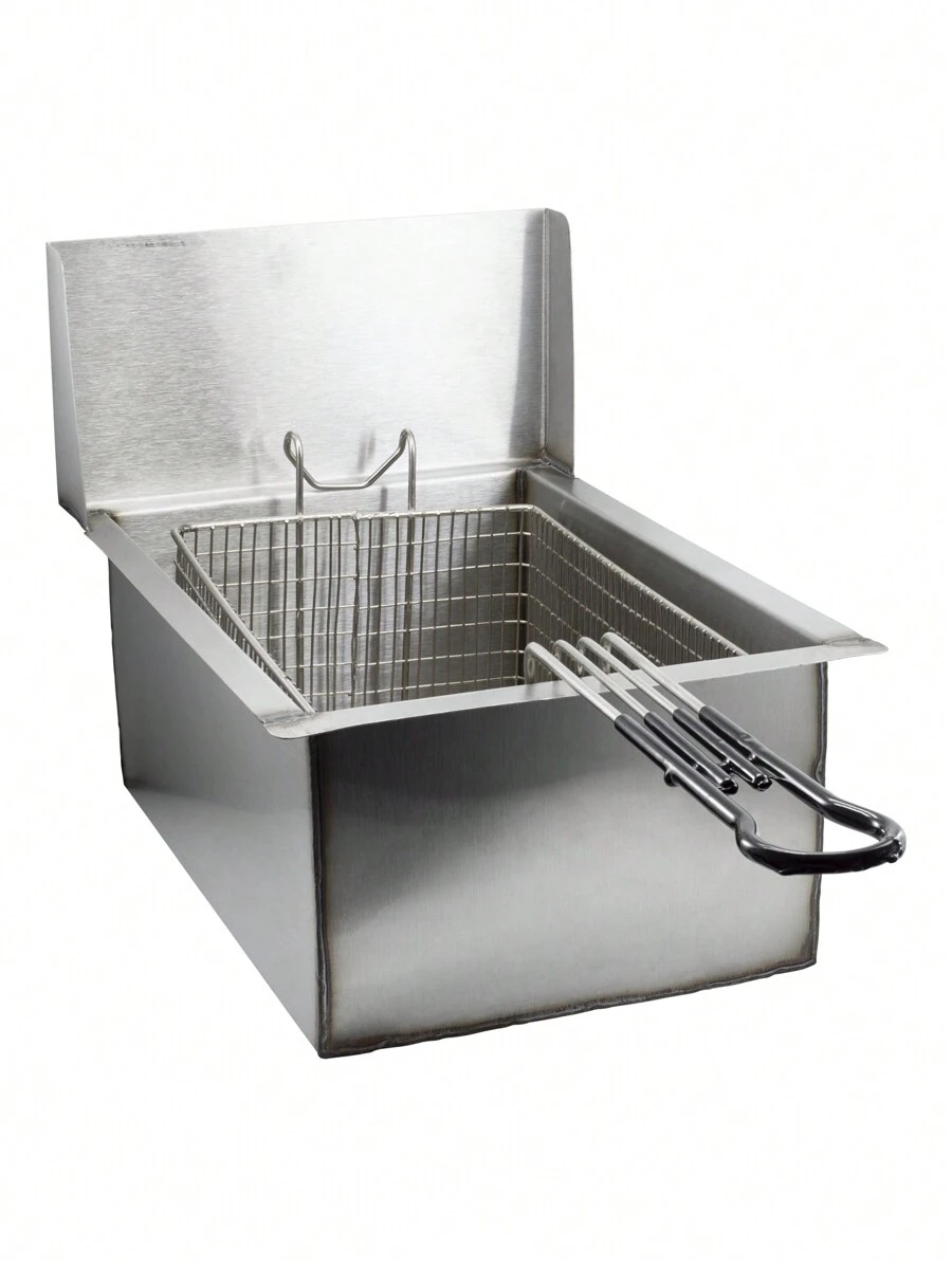 Tina y Canastilla Escurridora para Freidora de Acero Inoxidable, capacidad de 10 L, ideal para repuesto de freidoras. - Plateado - Ver 1