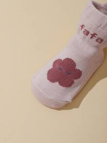 3對防滑卡通嬰兒中筒襪,適用於四季 - 彩色 - 查看 4