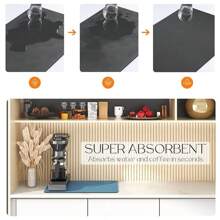 1 Miếng Sọc Thảm Sấy khô Bát đĩa , Không trượt Phòng bếp Tấm lót , Hấp thụ Và Nhanh khô Thảm trải bàn Đối với Bồn rửa chén Và Mặt bàn , Phù hợp Với Cái đĩa Giá phơi - gỗ hình bầu dục - Xem 6