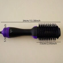 新款時尚3合1直/卷雙用造型刷熱風刷,帶有自動捲髮功能和電動吹風機 - 紫色 - 查看 4