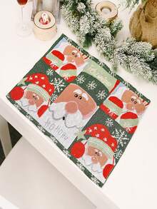 1pc Christmas Placemat & Table Runner Set For Dining Table Decor - Multicolor - View 1