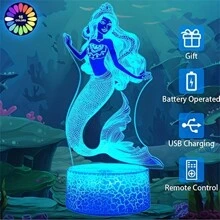 Mr001(16l) Mermaid Night Light - White - View 3
