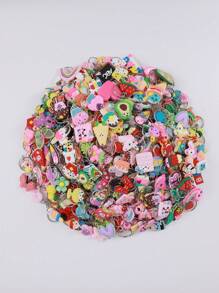 25入隨機風格、隨機顏色的卡通動物/水果/植物造型鑰匙扣 - 彩色 - 查看 1