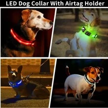 1 Miếng Led Nhãn hàng không Vòng cổ chó , Không khí Tag Vòng cổ chó , Có thể sạc lại thắp sáng Vòng cổ chó Đối với Trung bình nhỏ Chó to , Không bao gồm Nhãn hàng không - màu đen - Xem 6