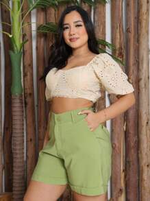 Women Shorts - Màu xanh Ô liu - Xem 5