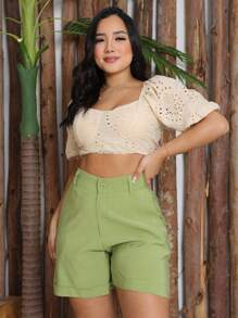 Women Shorts - Màu xanh Ô liu - Xem 3