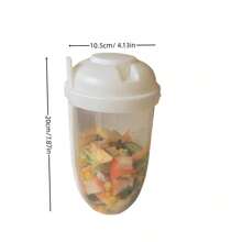 1pc Portable All-In-One Lunchbox - Suitable For Cereals, Salads, Yogurts And More - Includes Fork, Sauce Cup/Bottle And 1000ml Food Container! Convenient Breakfast Cup Drink Cup