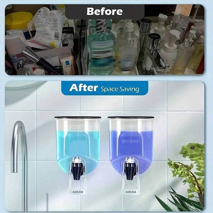 1pc Wallmounted Mouthwash Dispenser, 21oz Mouthwash Dispenser, Space