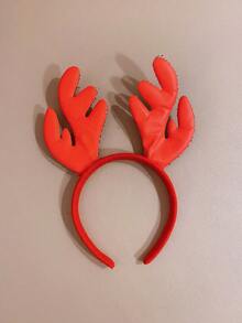 【隨機 10入組聖誕鹿角發帶】可愛卡通髮飾,適用於兒童聖誕節 - 彩色 - 查看 6