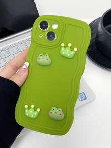 1入組青蛙皇冠設計DIY相機保護TPU軟殼手機殼，適用於蘋果iPhone 15 14 13 12 11 Pro Max，防震防摔 - 彩色 - 查看 2