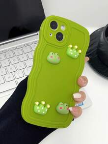 1入組青蛙皇冠設計DIY相機保護TPU軟殼手機殼，適用於蘋果iPhone 15 14 13 12 11 Pro Max，防震防摔 - 彩色 - 查看 3