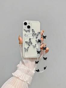 Sequins With Phone Charm Simple Anti-Shock Protective Case - Multicolor - View 2