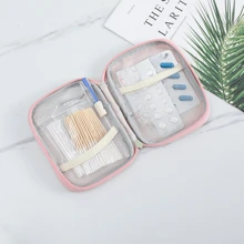 便携式旅行药品收纳袋，适用于急救箱、家庭药物整理袋、迷你便携包，适用于旅行收纳袋、化妆包、化妆包、度假收纳袋、大容量化妆品收纳袋、化妆盒，适用于口红、刷子、护肤品、手机、硬币、小物品，适用于家庭、礼物、度假和节日万圣节圣诞节多功能用途 - 寶藍色 - 查看 8