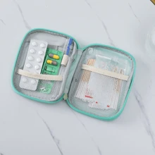 便携式旅行药品收纳袋，适用于急救箱、家庭药物整理袋、迷你便携包，适用于旅行收纳袋、化妆包、化妆包、度假收纳袋、大容量化妆品收纳袋、化妆盒，适用于口红、刷子、护肤品、手机、硬币、小物品，适用于家庭、礼物、度假和节日万圣节圣诞节多功能用途 - 寶藍色 - 查看 9