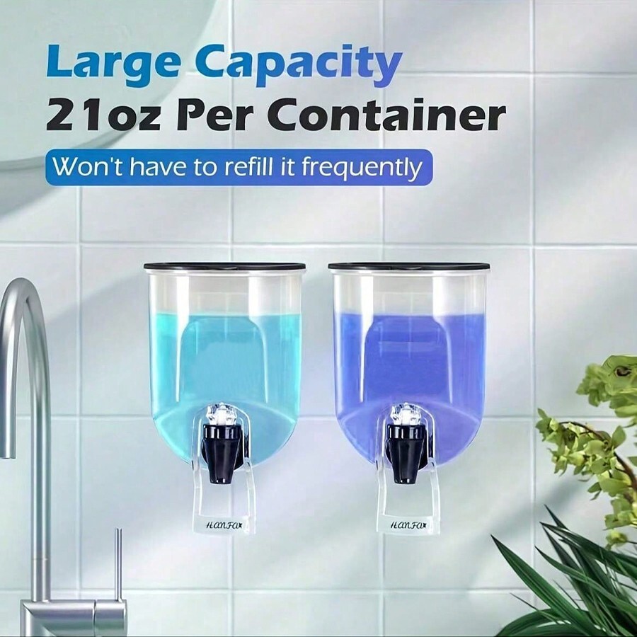 1pc Wallmounted Mouthwash Dispenser, 21oz Mouthwash Dispenser, Space