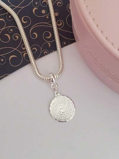 Berloque Oração Pai Nossso Banhado a Prata