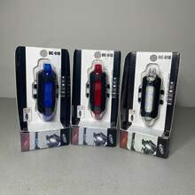 LAMPARA TRASERA PARA BICICLETA CON LIGA PARA AMARRAR AL TUBO ES RECARGABLE Y ESTROBO - Rojo - Ver 2