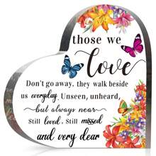 1 件壓克力紀念品透明心形標誌紀念同情慰問禮物,水晶玻璃正念同情餐桌裝飾,4 X 4 英寸/10 X 10 厘米 - love - 查看 1