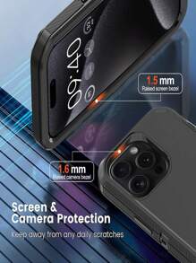 Estuche de teléfono resistente de Apple de 3 capas para protección contra golpes, con 2 protectores de pantalla
