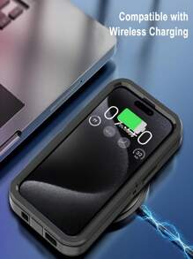 Estuche de teléfono resistente de Apple de 3 capas para protección contra golpes, con 2 protectores de pantalla