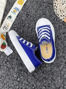 Zapatillas deportivas para niños de media altura de lona, estilo coreano, diseño simple y elegante, primavera/otoño, baja de perfil, ocio, con cordones, zapatos clásicos deportivos de lona, versátiles, casuales, deportivos, para monopatín y actividades atléticas, adecuadas para niños