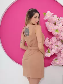 Women Dresses - Apricot - View 4