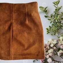 Falda Corta de Talle Alto con Abertura en la Pierna de Moda para Mujer Dama Sexy. Mini Falda Suave de Moda para Mujer Dama Sexy. MInifalda. - Camel - Ver 6