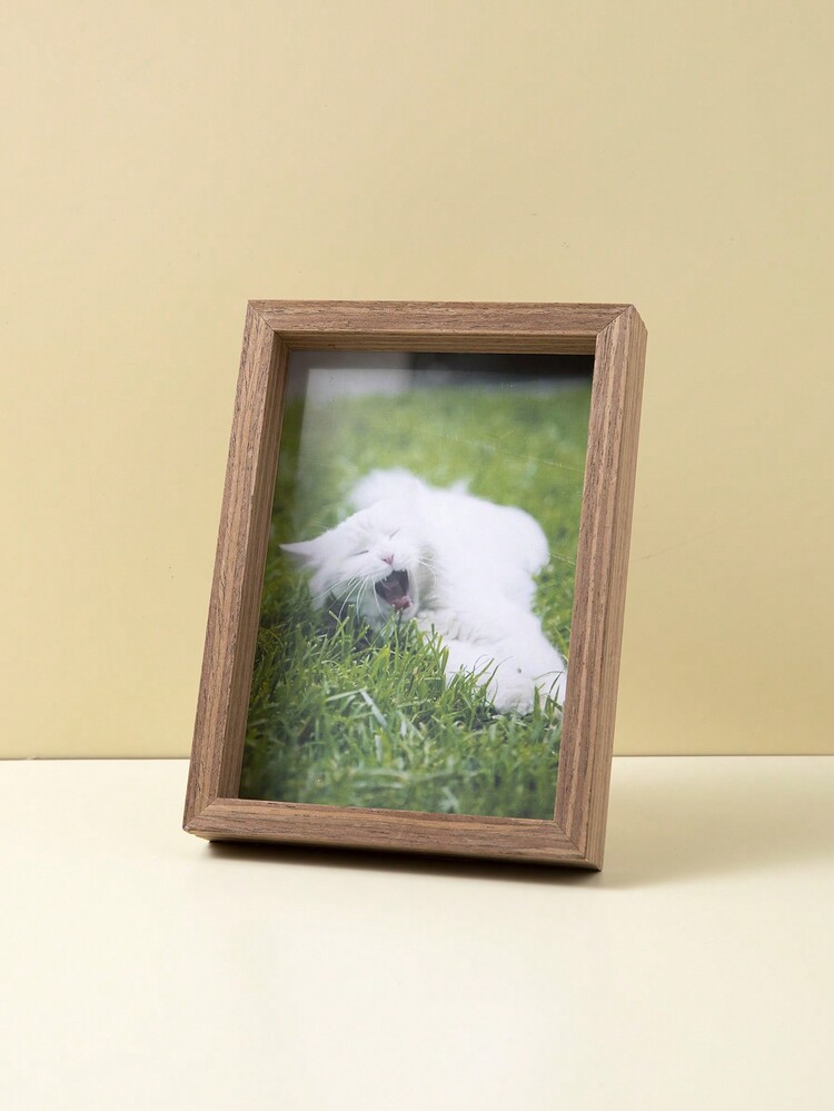 1pc Pet Cat/dog Memorial Picture Frame Desktop Display Stand - Coffee Brown - View 3
