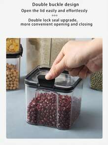 1 Stück Kühlschrankbehälter aus transparentem Kunststoff für Getreide, luftdichter Vorratsbehälter, nicht spülmaschinenfest, nicht mikrowellengeeignet