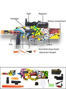 P90 Electric Gel Blasting Toy Gun With Clip And Large Capacity Battery, Manual And Automatic Dual-mode Gel Ball Toy Gun With Drum Sight And Goggles, Perfect For Shooting Team Games (excluding Gel Balls)